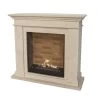 Kos Bioethanol Kamin Naturstein Weiß Mit Steindekor