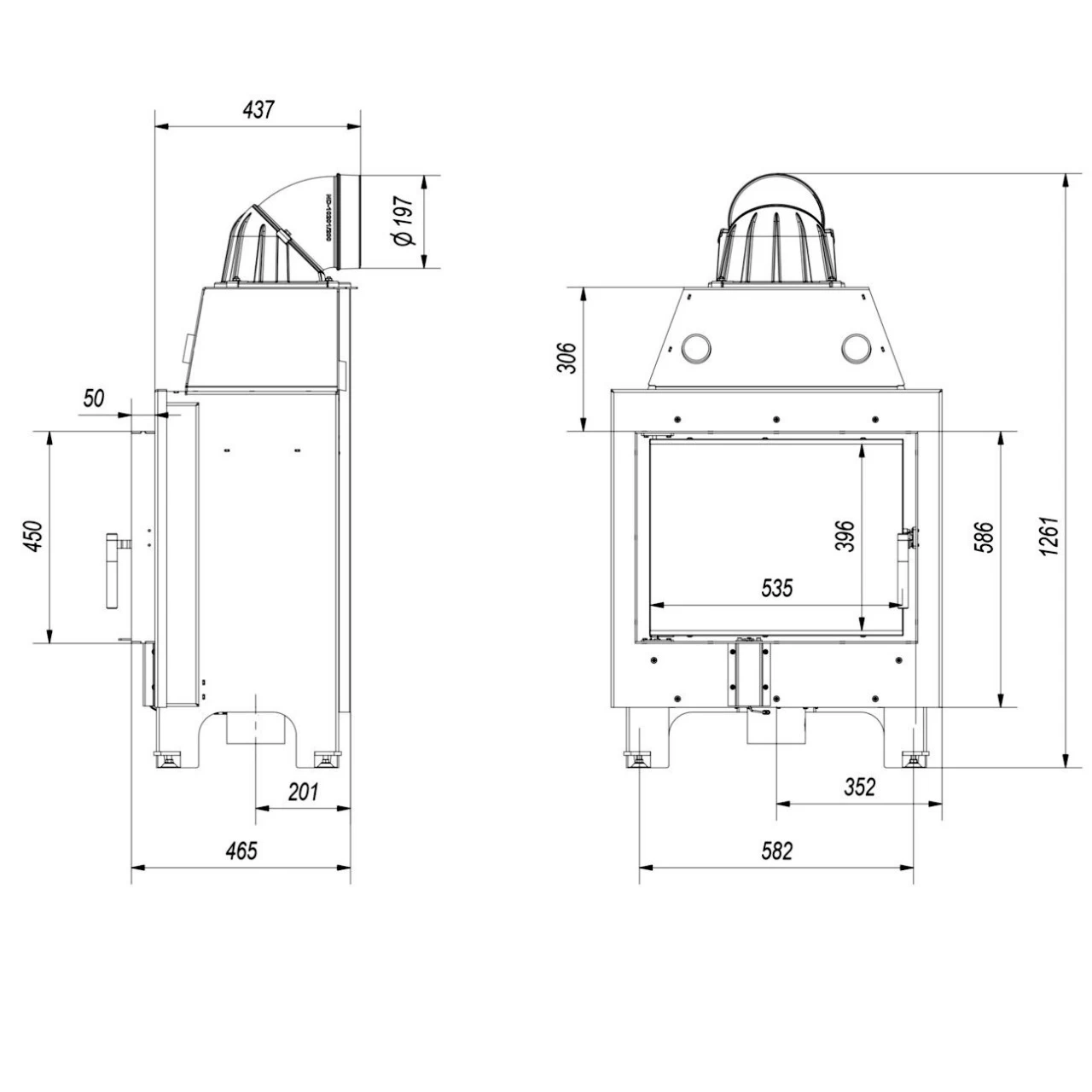 MBM Warmluft-Kamineinsatz 10kW – Bild 7