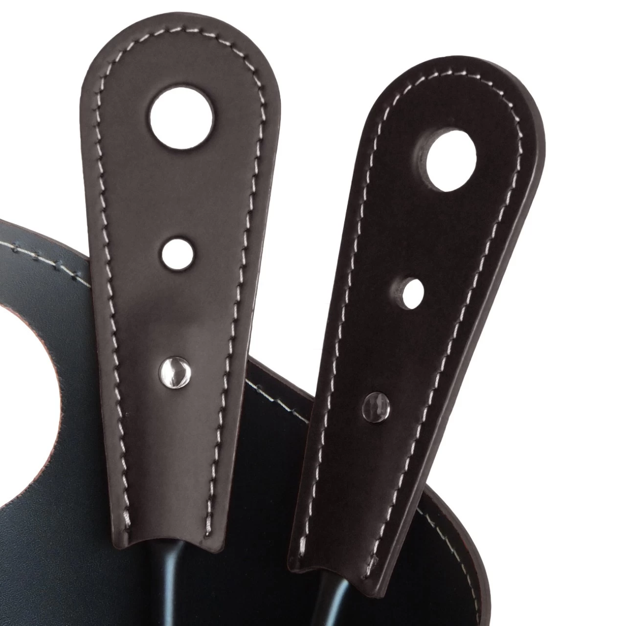 Nicad Designer Kaminbesteckset Und Holzkorb Dunkel Braun – Bild 7