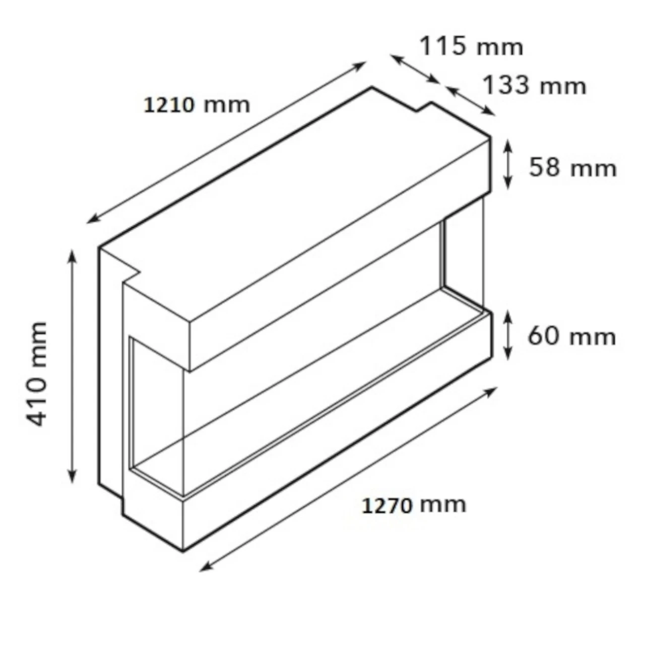 Levico 120 3D LED Kamineinsatz Einbaukamin – Bild 6