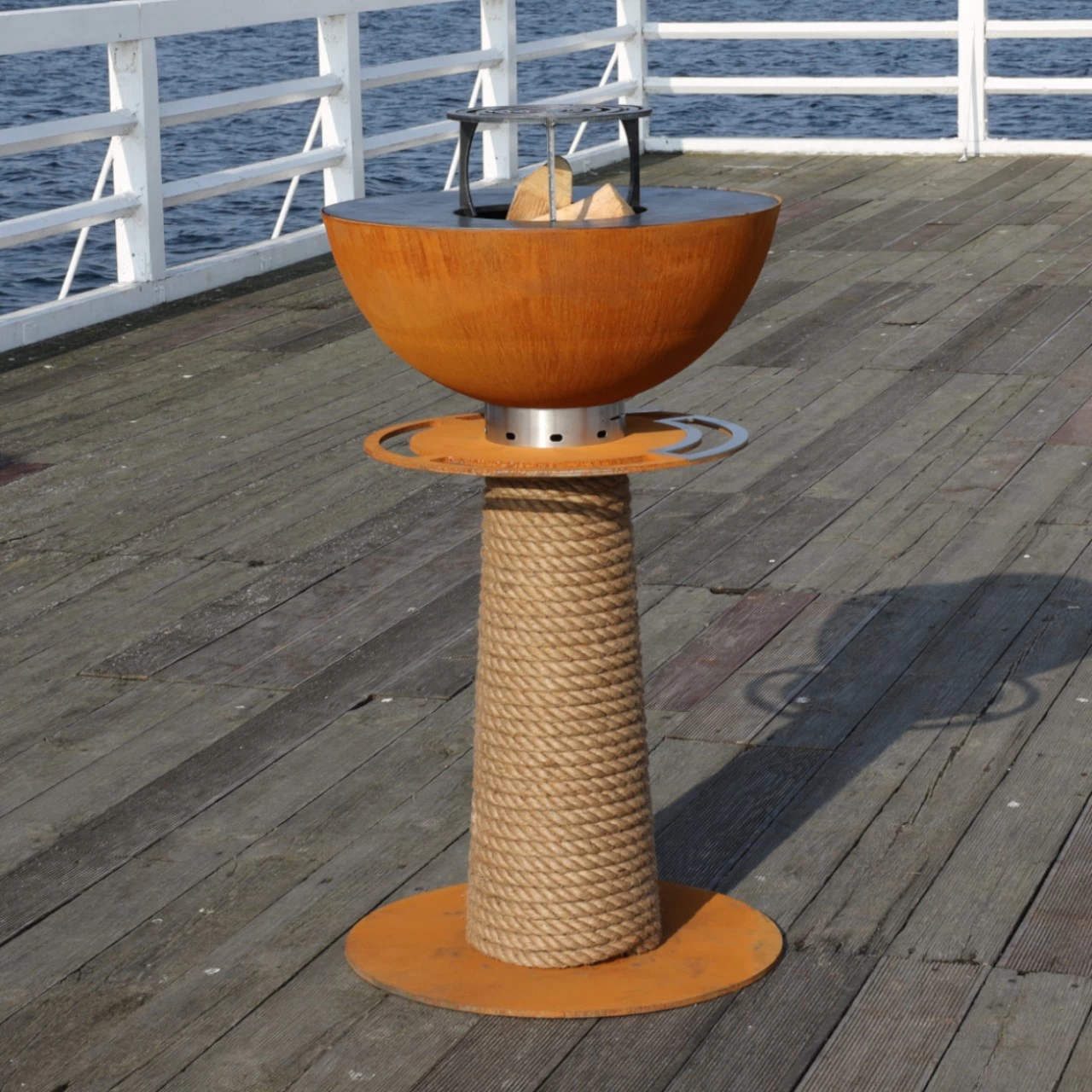 Juno 600 Gartenkamin Plancha Grill Cortenstahl – Bild 7