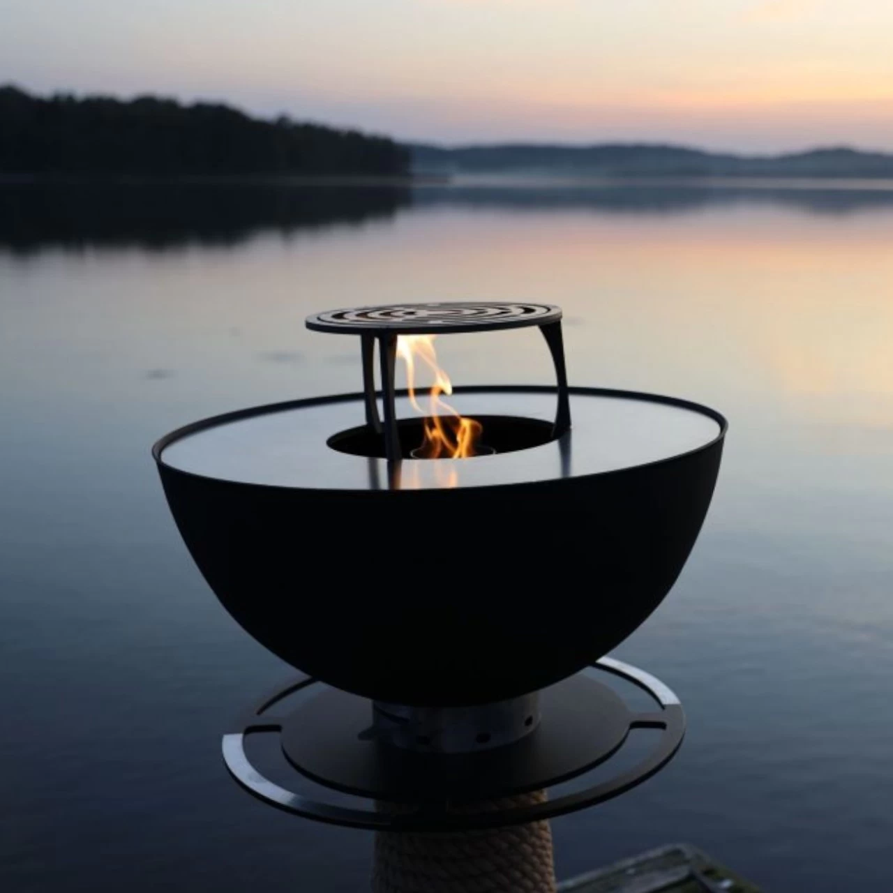 Juno 600 Gartenkamin Plancha Grill Schwarz – Bild 4