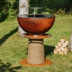 Juno 1000 Gartenkamin Plancha Grill Cortenstahl