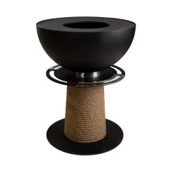 Juno 1000 Gartenkamin Plancha Grill Schwarz