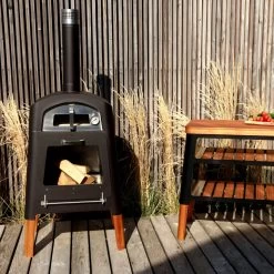 Nexo Pizza Holzofen Mit Grillplatte Schwarz