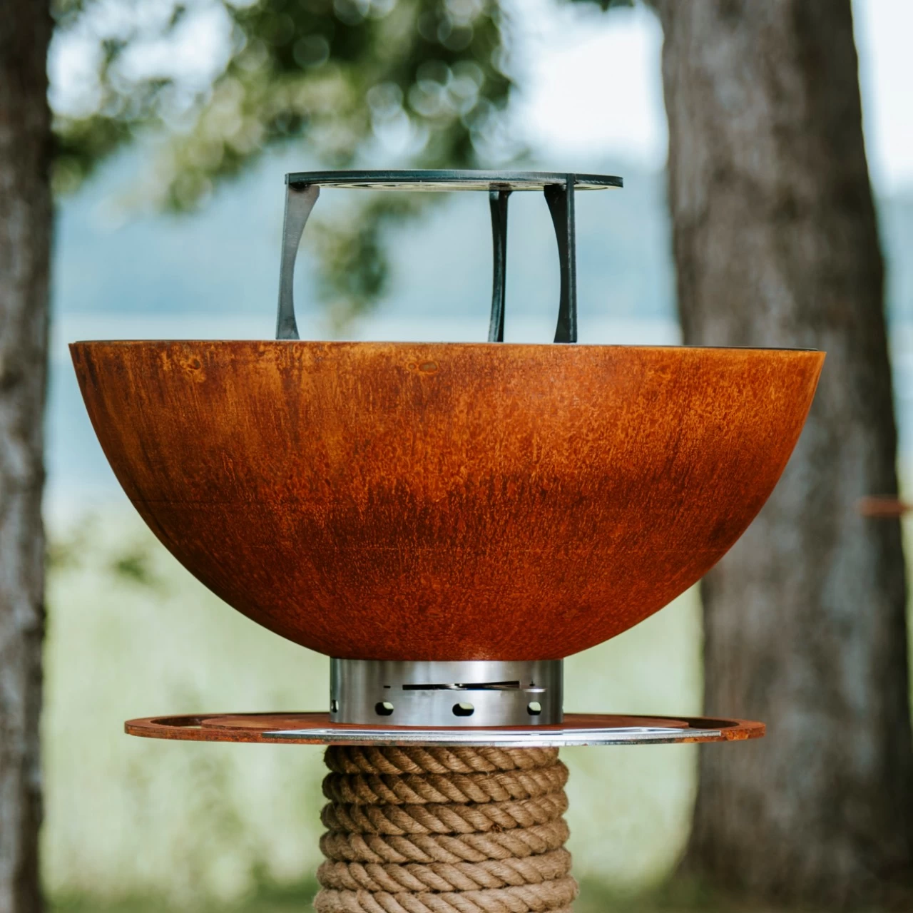 Juno 600 Gartenkamin Plancha Grill Cortenstahl – Bild 8