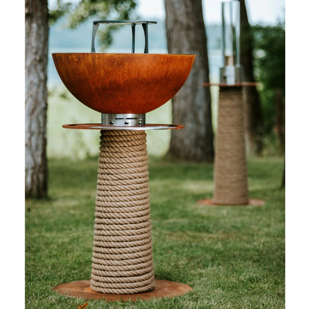 Juno 600 Gartenkamin Plancha Grill Cortenstahl – Bild 9