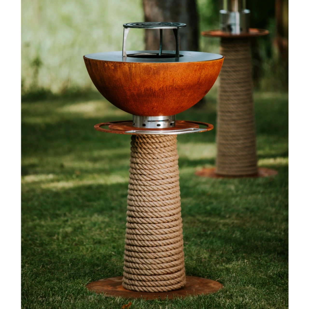 Juno 600 Gartenkamin Plancha Grill Cortenstahl – Bild 3