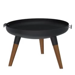 Nexo Iroko-Holz Garten Feuerschale Schwarz