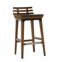 Nexo Iroko-Holz Garten Bar Hocker Schwarz