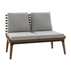 Nexo Iroko-Holz Zweisitzer Garten Sofa Schwarz