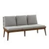 Nexo Iroko-Holz Dreisitzer Garten Sofa Cortenstahl