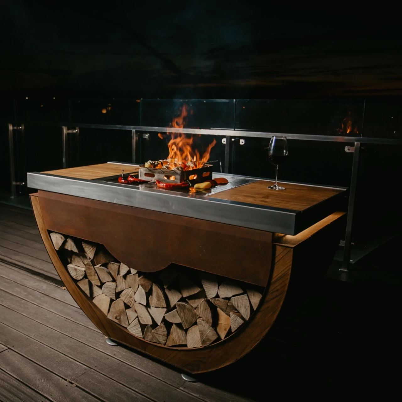 Narie Outdoor Kücheninsel Grill Cortenstahl – Bild 3