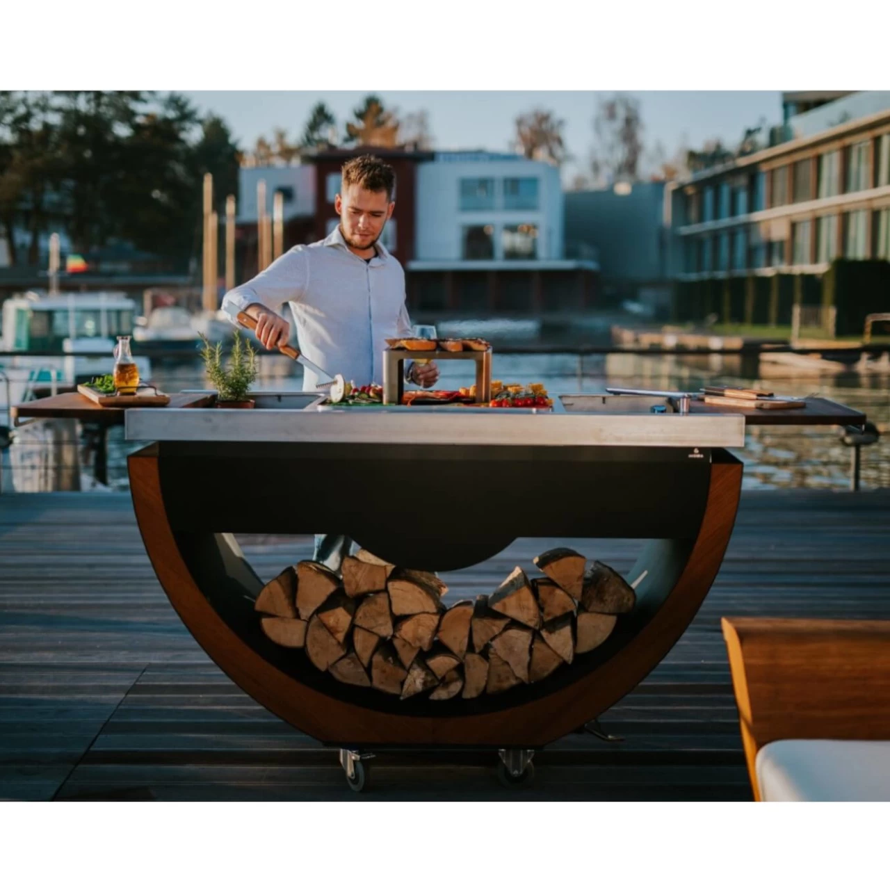 Narie Outdoor Kücheninsel Grill Schwarz – Bild 2