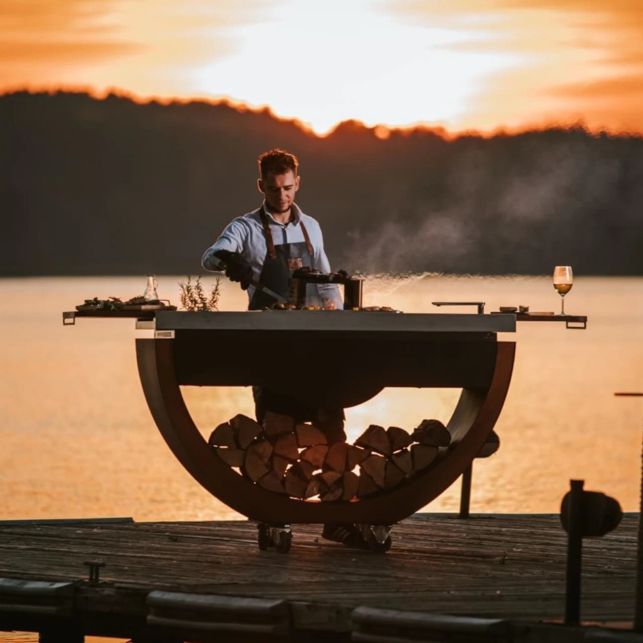 Narie Outdoor Kücheninsel Grill Schwarz – Bild 6