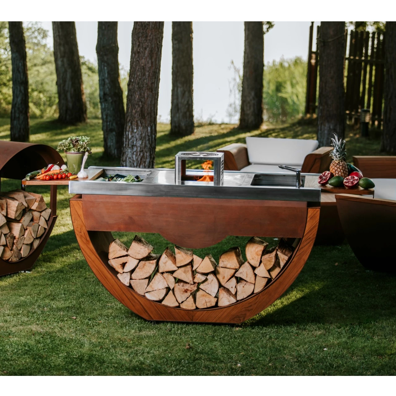 Narie Outdoor Kücheninsel Grill Cortenstahl – Bild 2