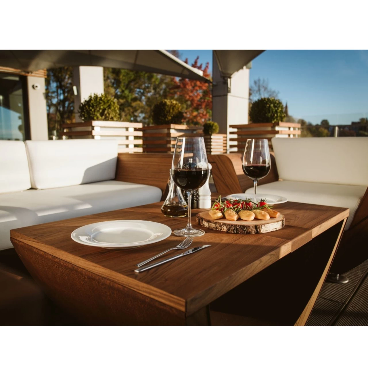 Narie Outdoor Lounge Sitzgruppe Mit Couch Tisch Cortenstahl Beige – Bild 7