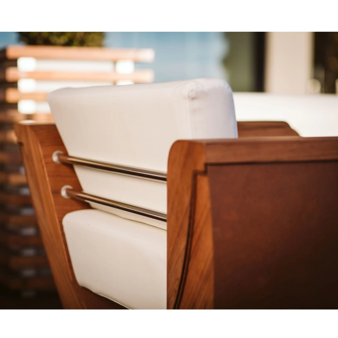 Narie Outdoor Sessel Cortenstahl Ice Weiß – Bild 3