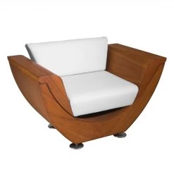 Narie Outdoor Sessel Cortenstahl Ice Weiß