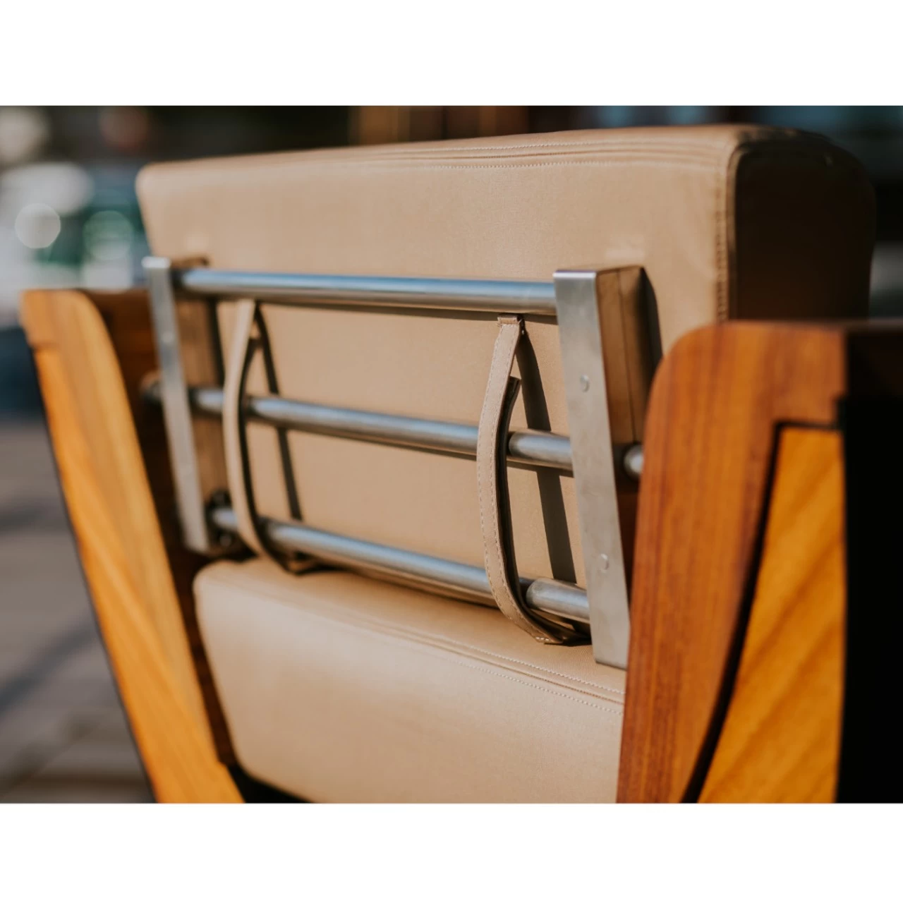 Narie Outdoor Sessel Schwarz Beige – Bild 5