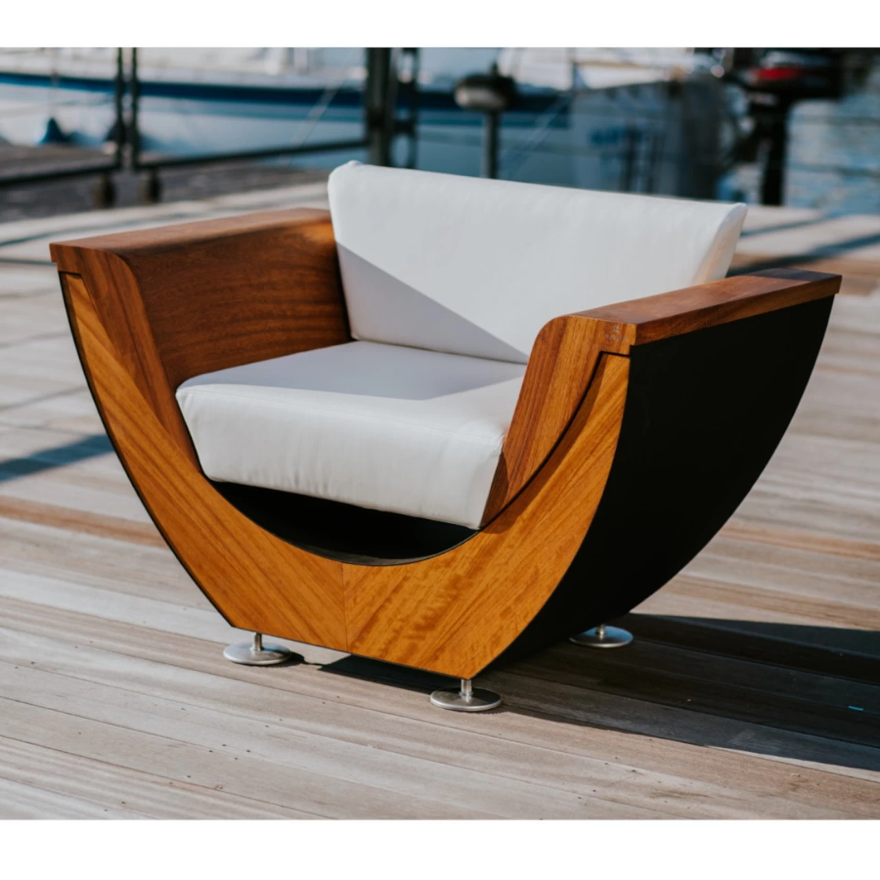 Narie Outdoor Sessel Schwarz Ice Weiß – Bild 2