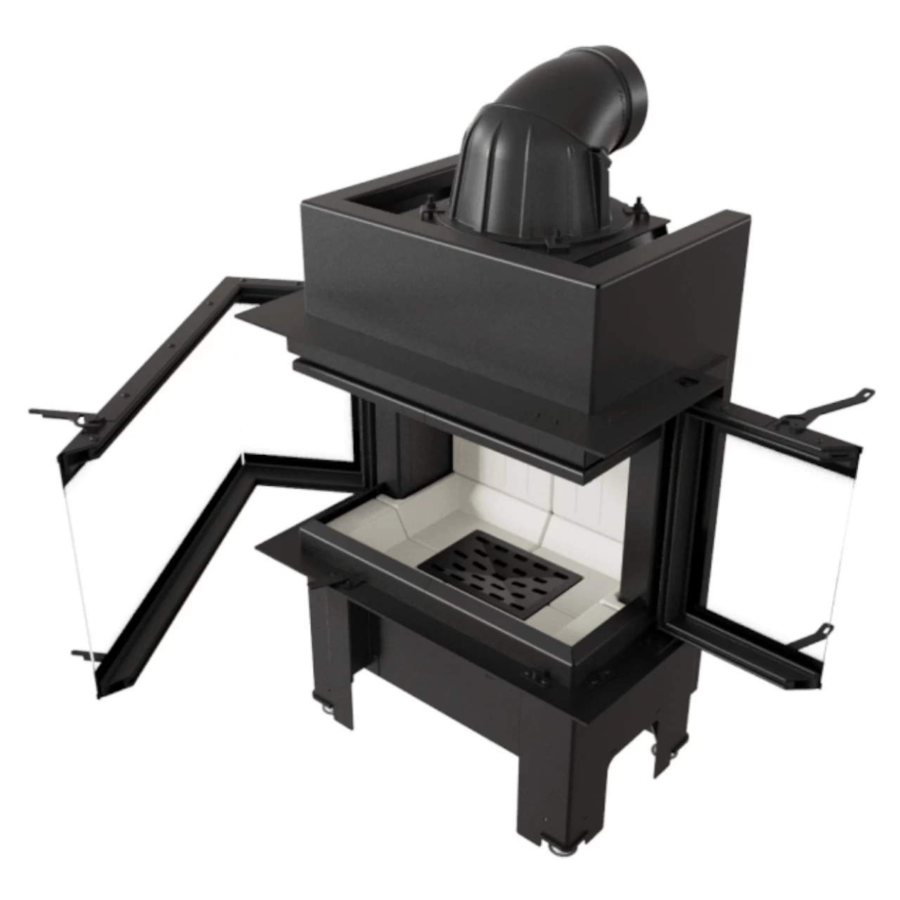 NBC 7 - 3 Seitiger Panorama Kamineinsatz 7kW Mit Schwenktür – Bild 3