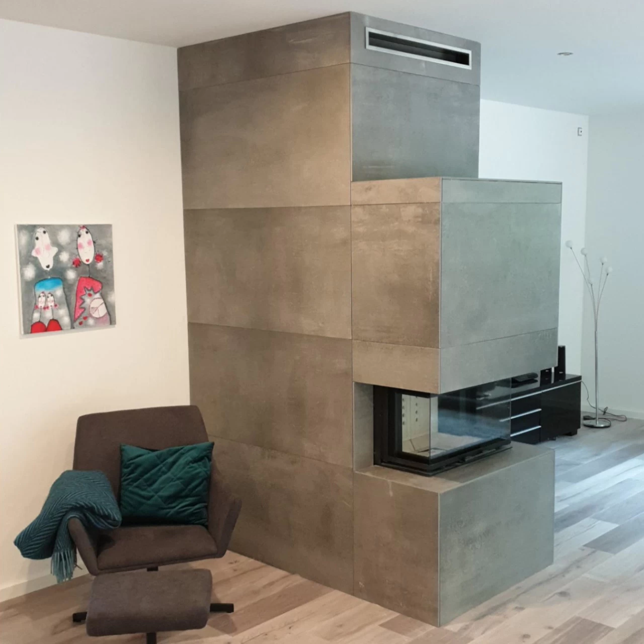 NBC 7 - 3 Seitiger Panorama Kamineinsatz 7kW Mit Schwenktür – Bild 8