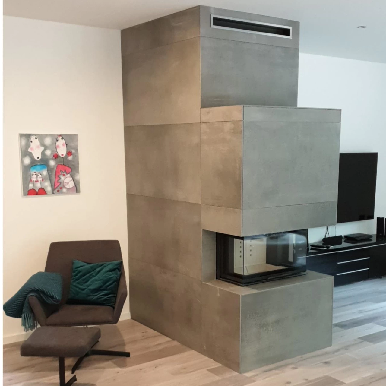 NBC 7 - 3 Seitiger Panorama Kamineinsatz 7kW Mit Schwenktür – Bild 10