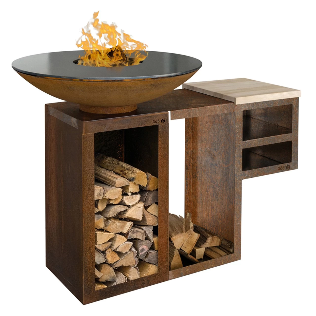 Gartenkamin Plancha Grill Premium PIO80 Cortenstahl – Bild 5