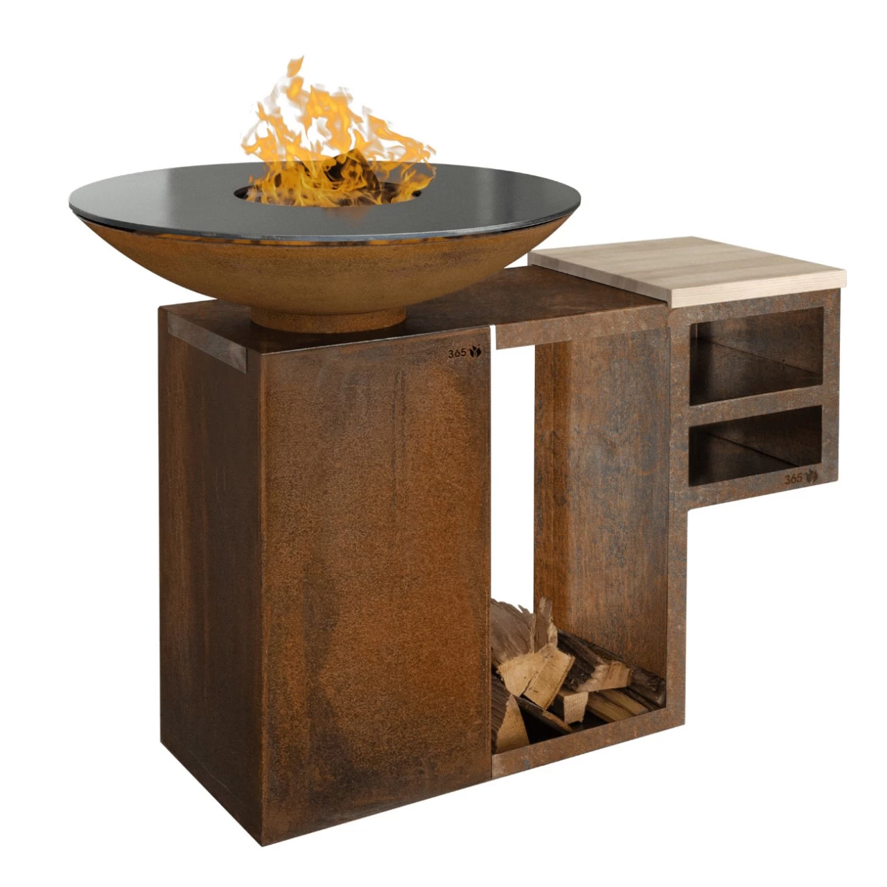 Gartenkamin Plancha Grill Premium PIO100 Cortenstahl – Bild 2