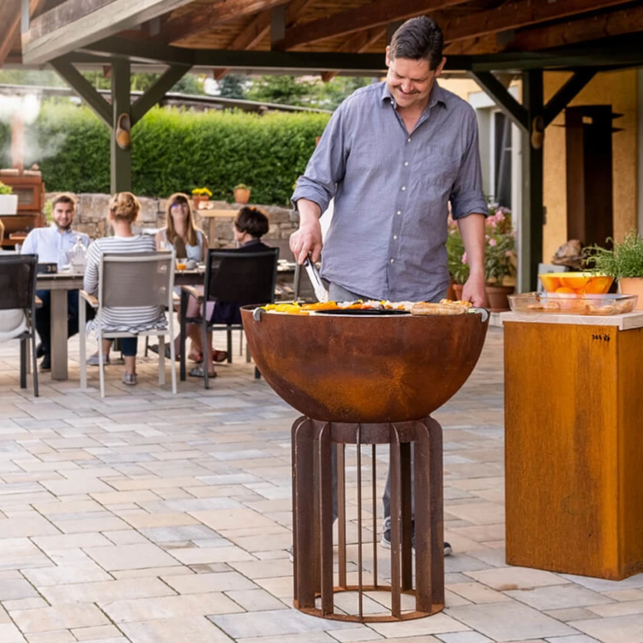 Gartenkamin Plancha Grill TALYN Cortenstahl – Bild 6