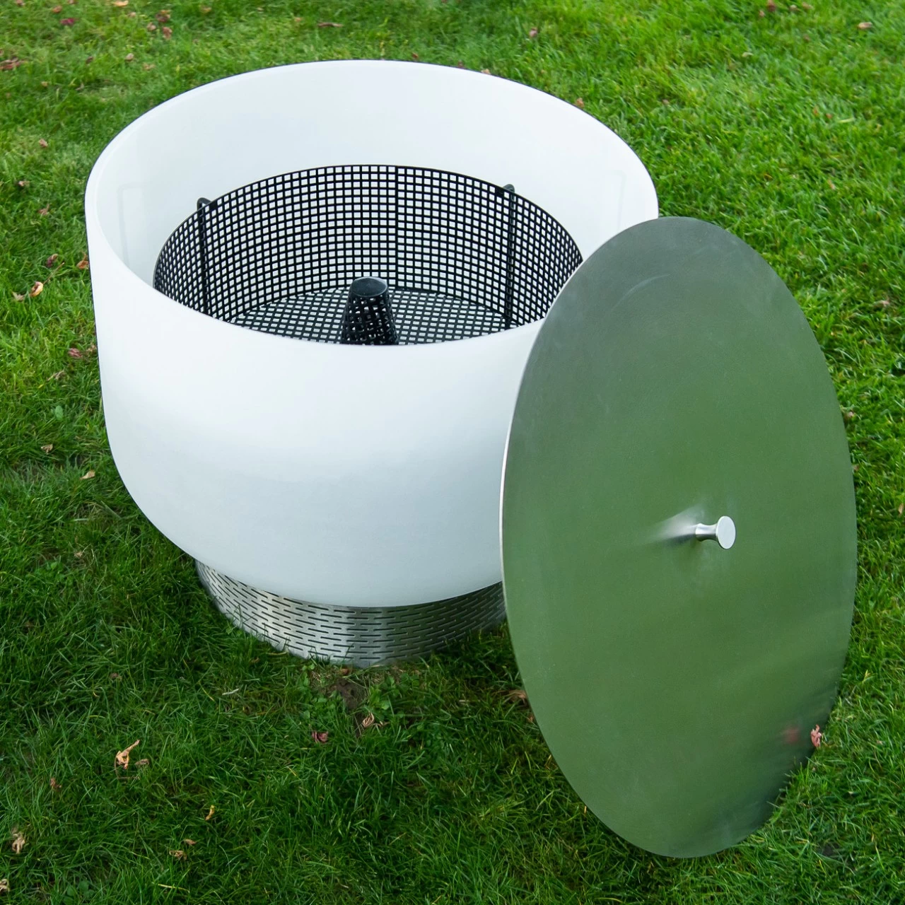 QFlame Basket Quarz Feuerschale Feuerkorb Terrassen Set – Bild 2