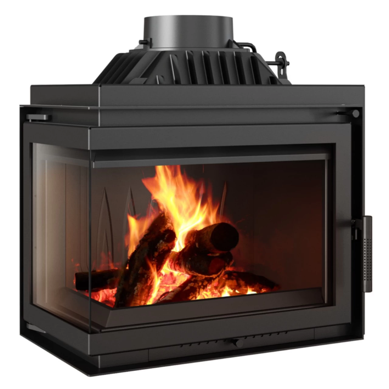 SIMPLE 8 Gusseiserner Kamineinsatz 8kW Links Verglast