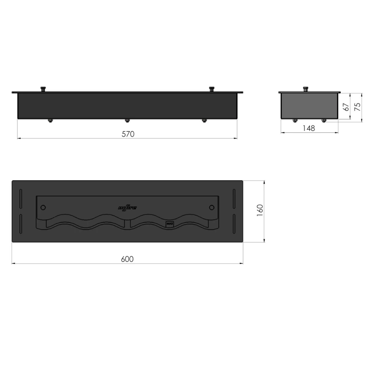 Slim Line Black 600 Ethanol Brenner – Bild 11