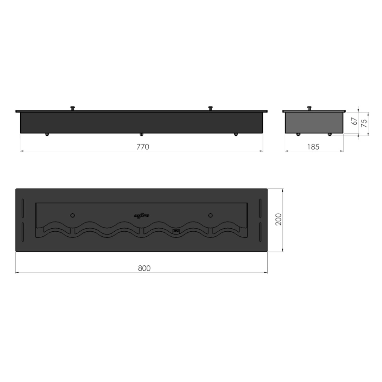 Slim Line Black 800 Ethanol Brenner – Bild 10