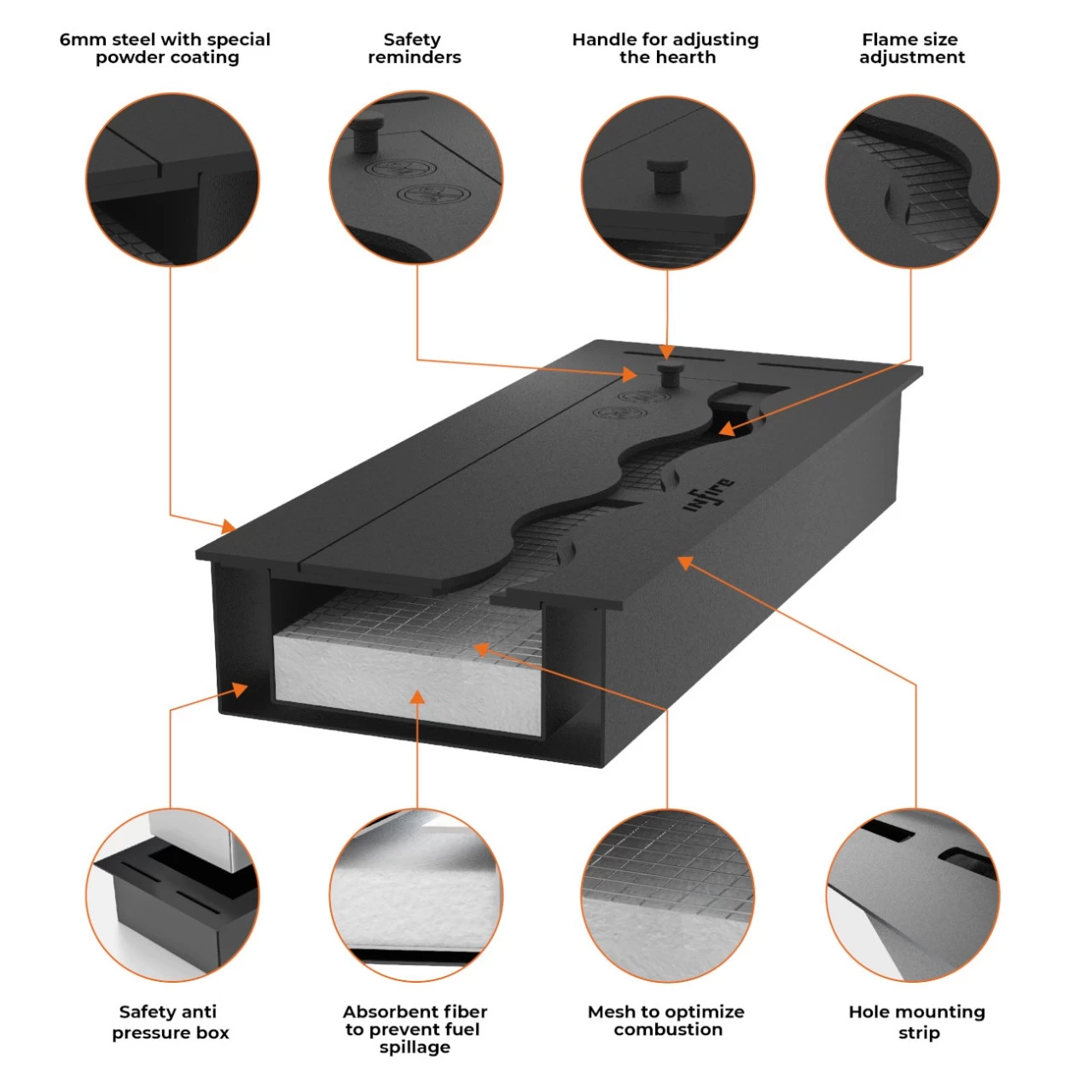 Slim Line Black 800 Ethanol Brenner – Bild 2