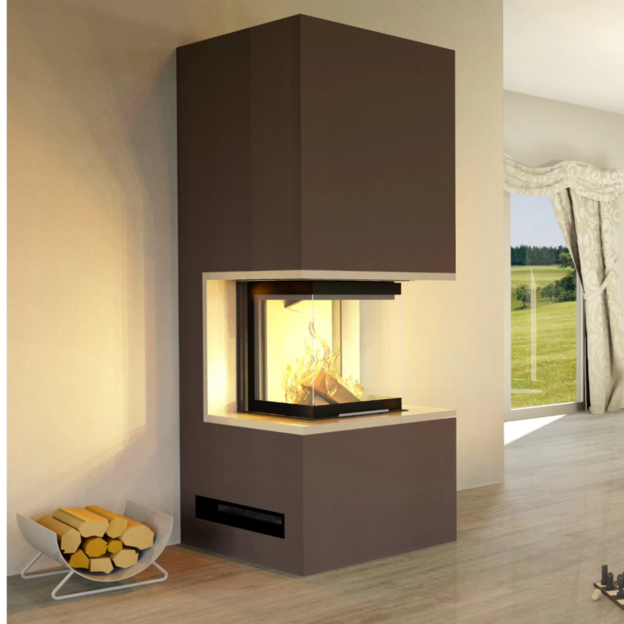 Smart 3PLH Kamineinsatz 7kW Dreiseitig Schwarz – Bild 12