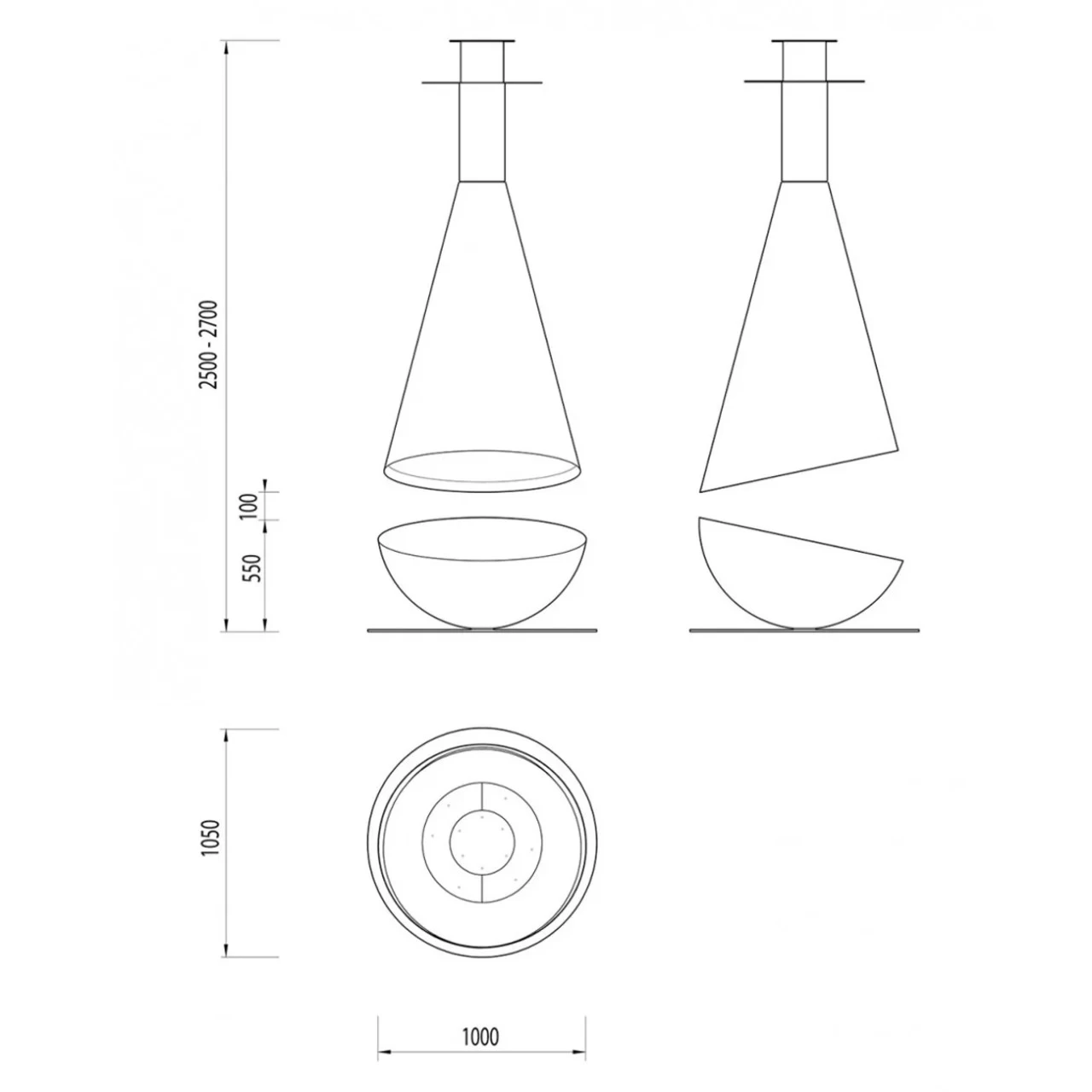 Thales Designer Bio-Ethanol Kamin Schwarz – Bild 4
