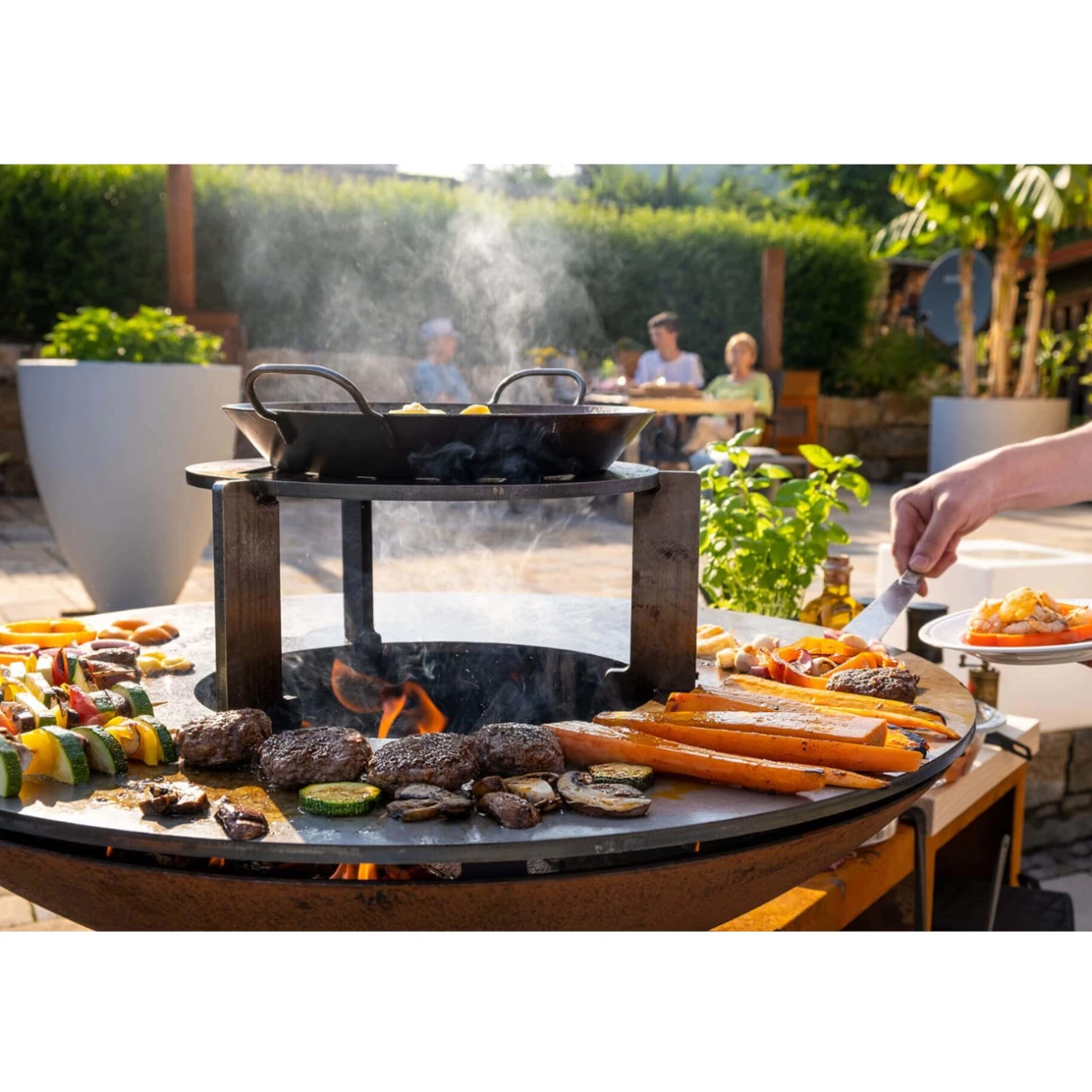 Gartenkamin Plancha Grill Premium PIO80 Cortenstahl – Bild 9