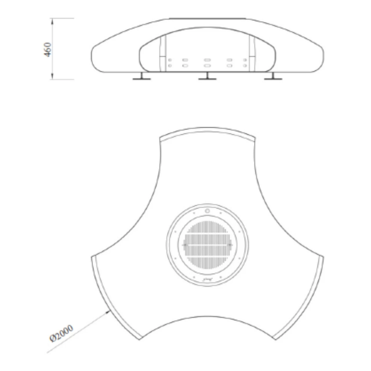 Vaudeville Designer Feuerschale Gartenkamin Optionaler Grill – Bild 4