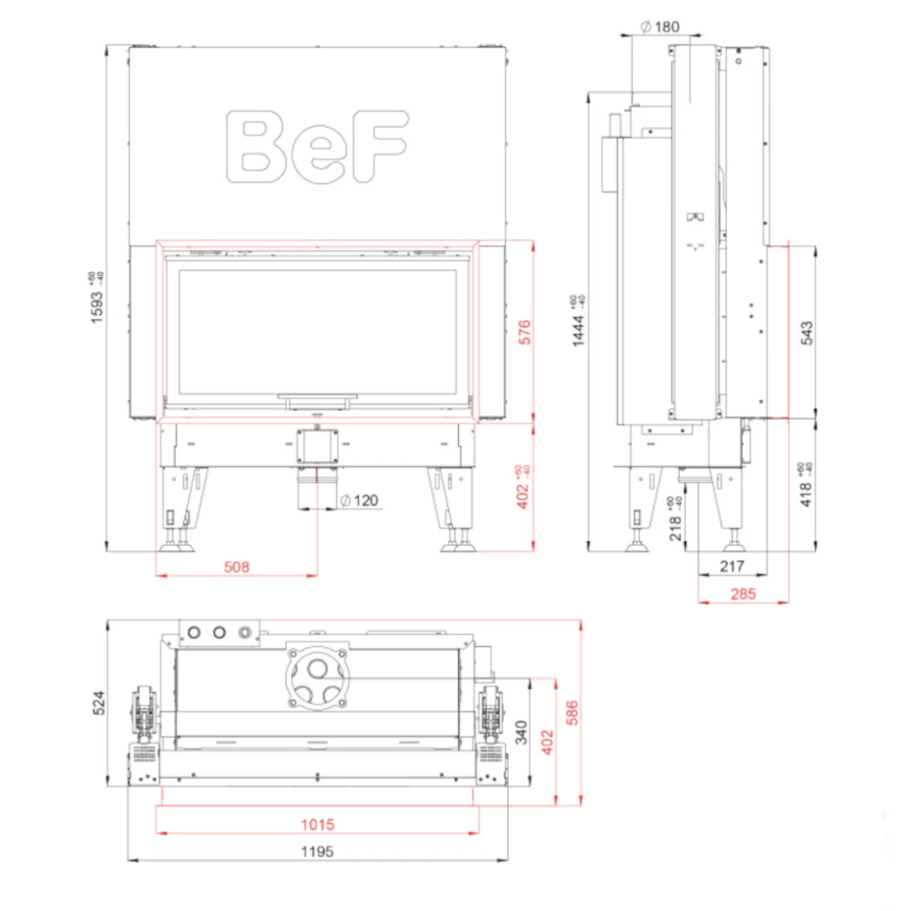 Aquatic WHV100 Wasserführender Kamineinsatz 14kW – Bild 3